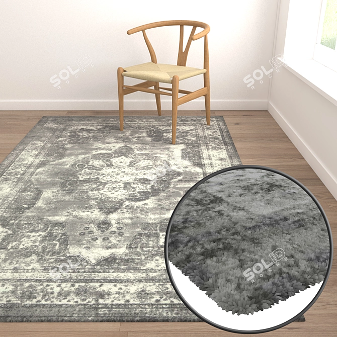 High Quality Carpet Set: 3 Textures 3D model image 5