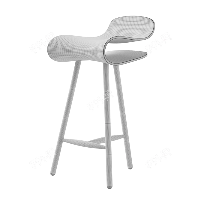 BCN Stool: Stylish Designer Bar Stool 3D model image 5