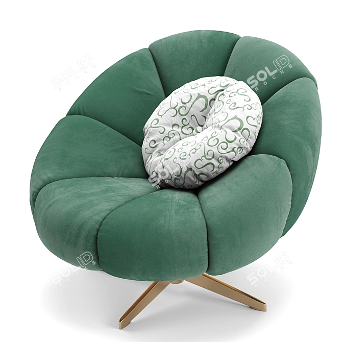 Sleek Swivel Armchair: Scott 3D model image 2