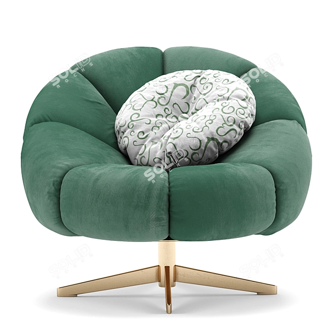 Sleek Swivel Armchair: Scott 3D model image 4