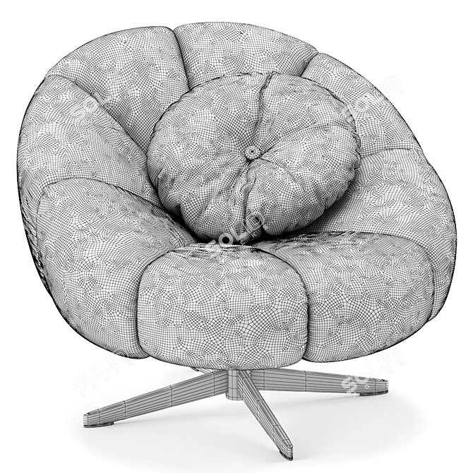 Sleek Swivel Armchair: Scott 3D model image 5