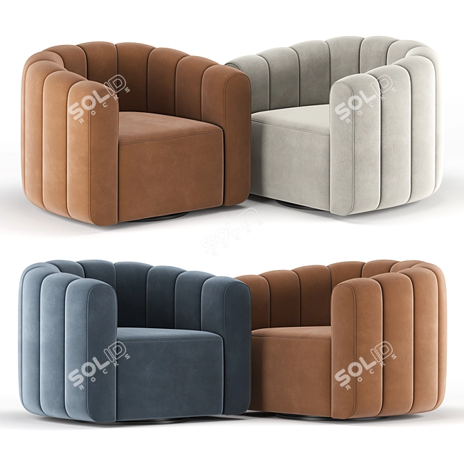 Fitz Russet Swivel Chair: Comfort Meets Style 3D model image 1