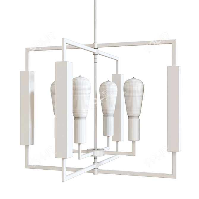 Sleek Steel Zinger Chandelier 3D model image 4