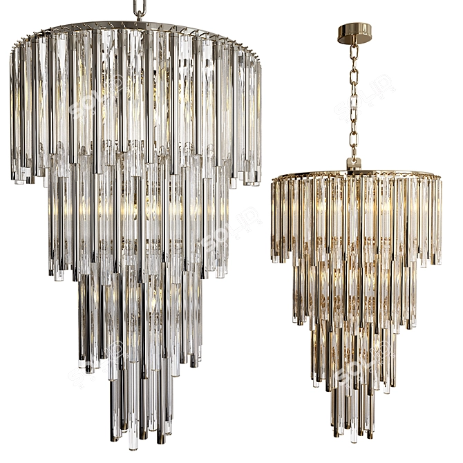 Elegant Gigi L Chandelier: 22.44" dia x 34.65" H 3D model image 1