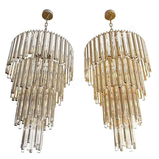 Elegant Gigi L Chandelier: 22.44" dia x 34.65" H 3D model image 3