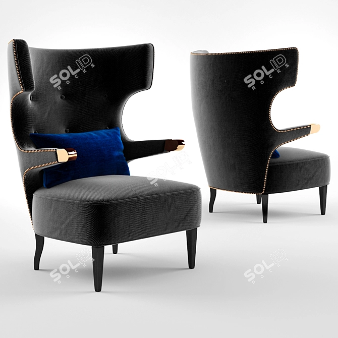 Elegant Sika Armchair 3D model image 1