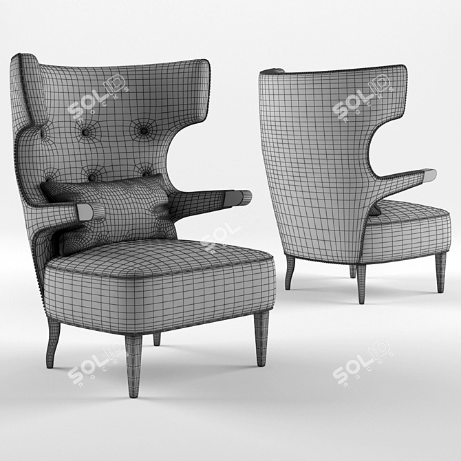 Elegant Sika Armchair 3D model image 3