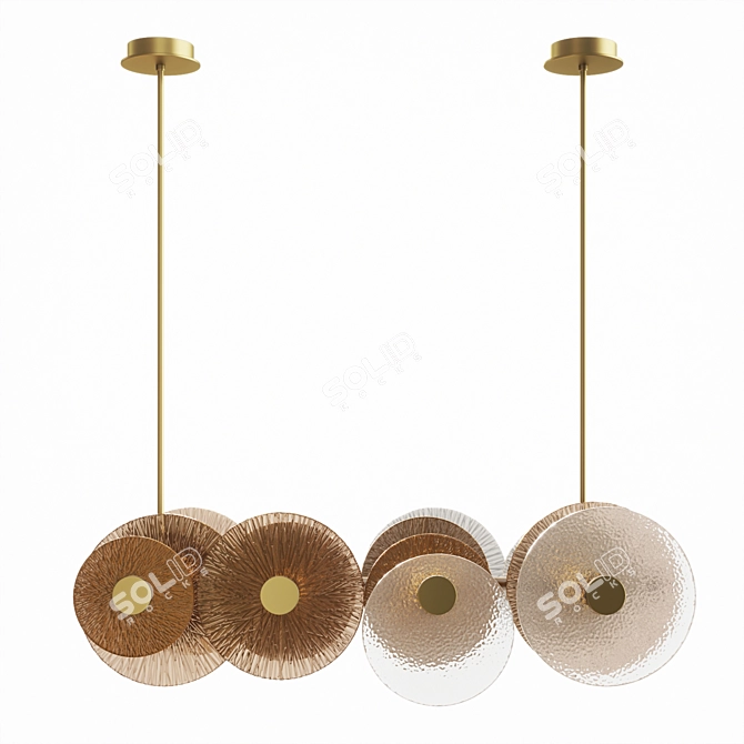 Elegant Andromeda Brass Chandelier 3D model image 3
