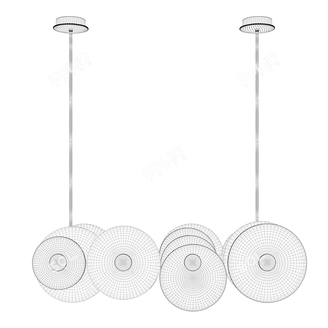 Elegant Andromeda Brass Chandelier 3D model image 5