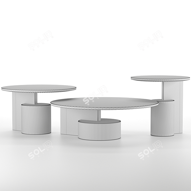 SENGU Cassina Table Set: Modern Design in Multiple Sizes 3D model image 2