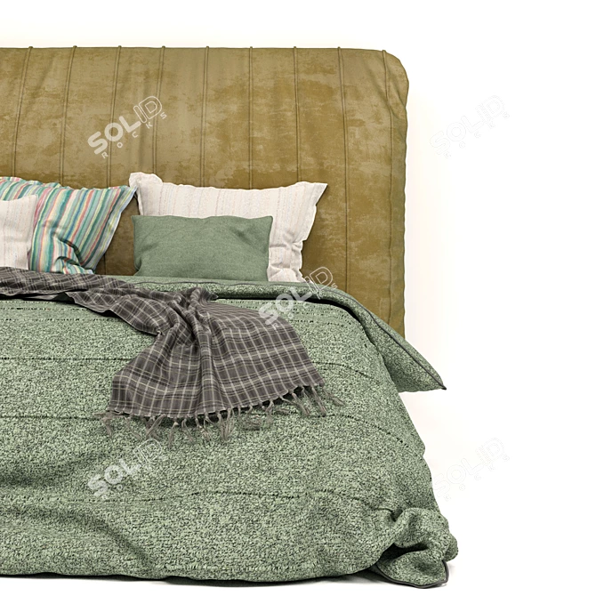 Modern Linen Bed Set 3D model image 2