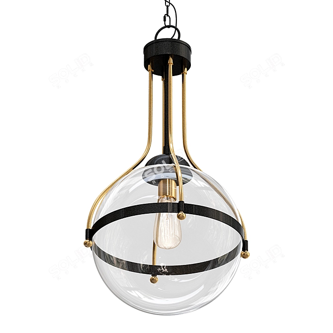 Minimalist Prong Pendant 3D model image 1