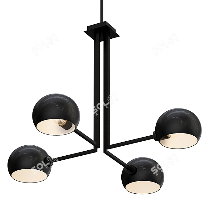 Retro Charm Chandelier 3D model image 1