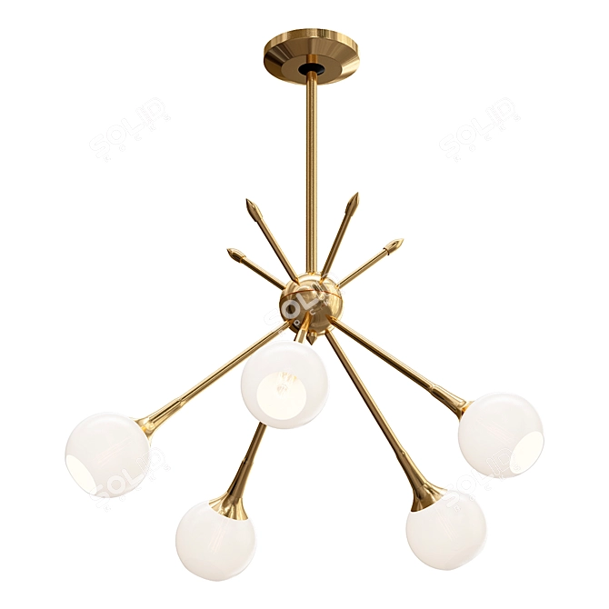 Modern Brass Mobile Chandelier 3D model image 1