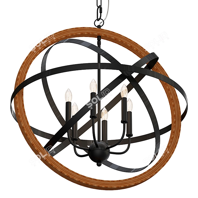 Earthy Elegance Chandelier 3D model image 1