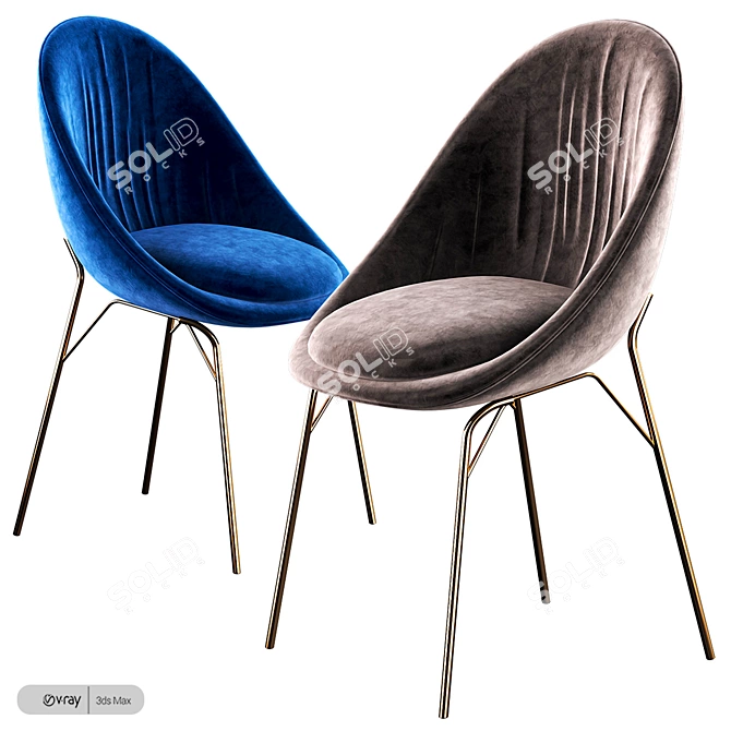 Modern Lilly Chair: Calligaris 3D model image 1