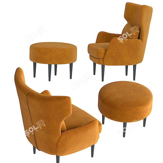 Divanoff27 Armchair: Comfort and Style 3D model image 3