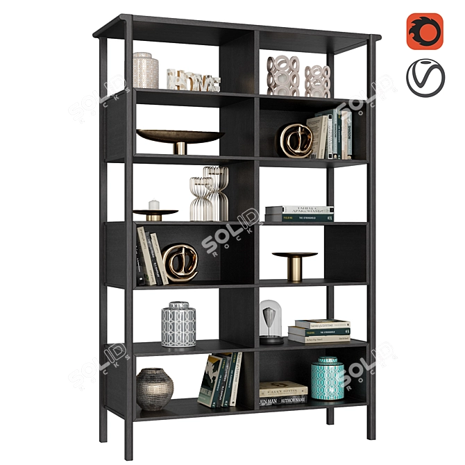 Contempo 3-Section Closed Shelving 3D model image 1