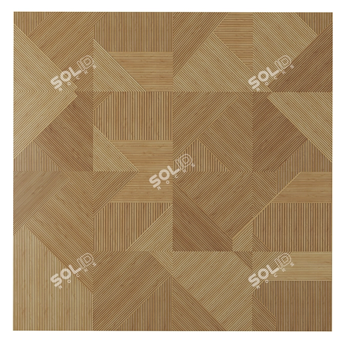 Elegant Wood Wall Panel 3D model image 1