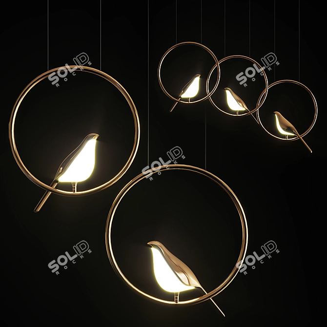 Enchanted Flight Pendant Lamp 3D model image 1