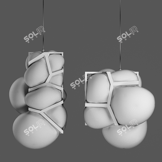 Elegant Bound Glass Pendant 3D model image 3