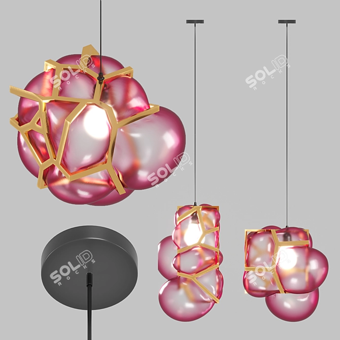 Elegant Bound Glass Pendant 3D model image 4