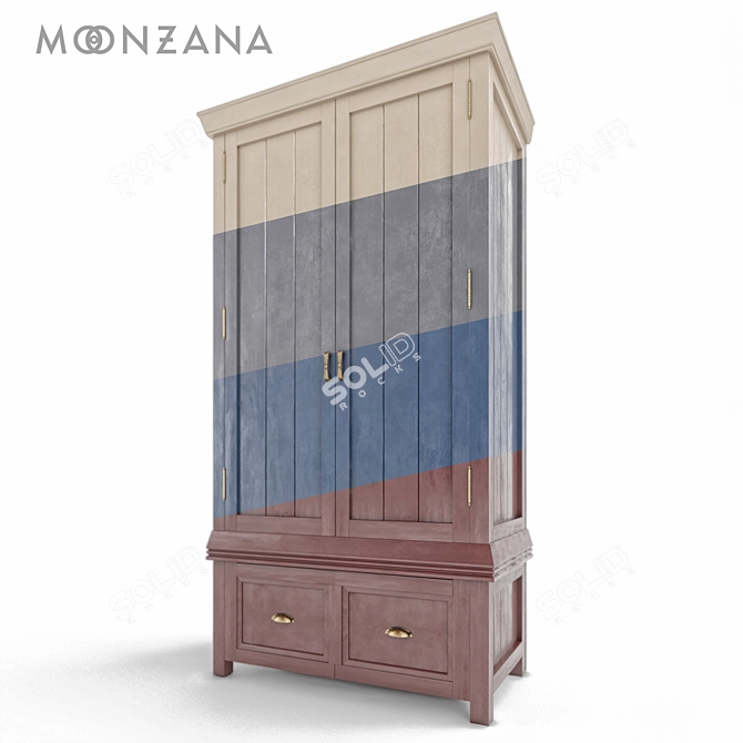 Elegant Century Wardrobe 3D model image 1