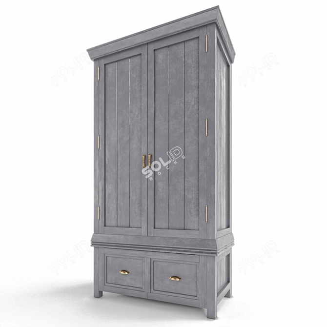 Elegant Century Wardrobe 3D model image 4