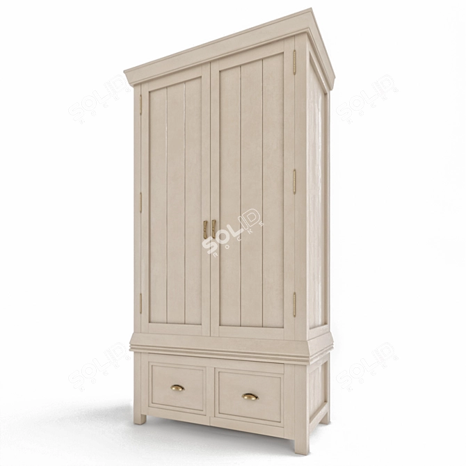 Elegant Century Wardrobe 3D model image 5