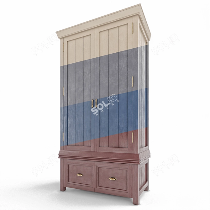 Elegant Century Wardrobe 3D model image 6