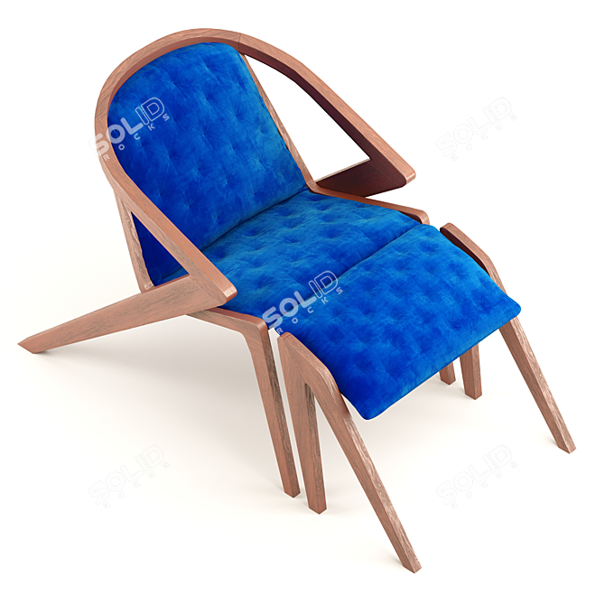 Sleek Lounge Seat 3D model image 4