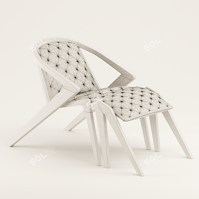 Sleek Lounge Seat 3D model image 5