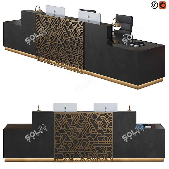 Sleek Modern Reception Table 3D model image 3