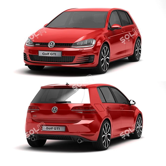 2014 Volkswagen Golf GTI: High Detail 3D Model 3D model image 2