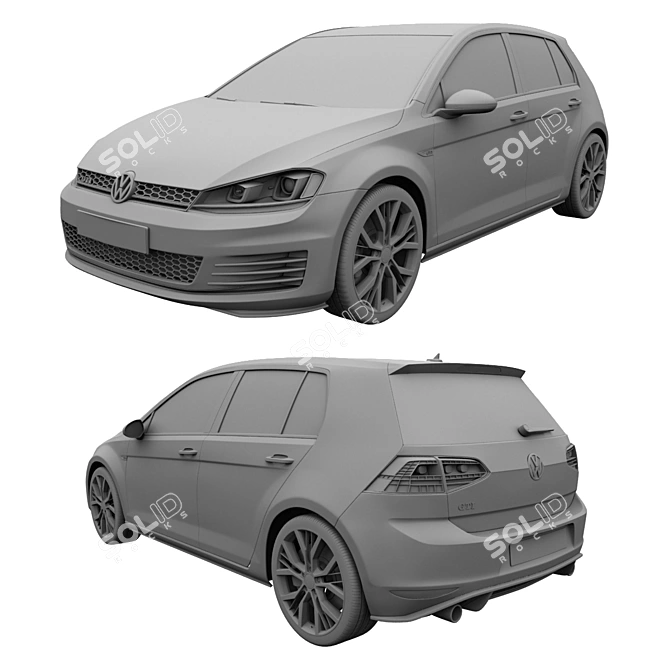 2014 Volkswagen Golf GTI: High Detail 3D Model 3D model image 3