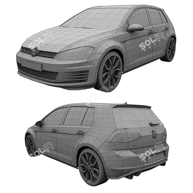 2014 Volkswagen Golf GTI: High Detail 3D Model 3D model image 4