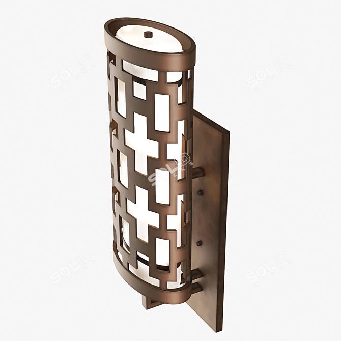 Elegant Dark Bronze Outdoor Wall Light - River Oaks 3D model image 2