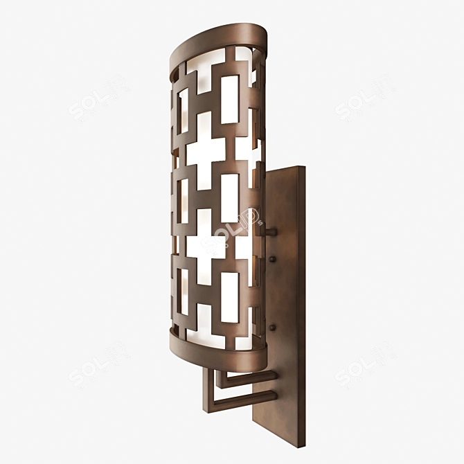 Elegant Dark Bronze Outdoor Wall Light - River Oaks 3D model image 6