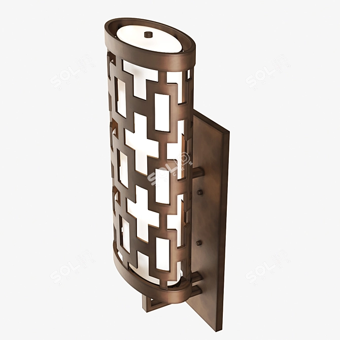 Elegant Dark Bronze Outdoor Wall Light - River Oaks 3D model image 7