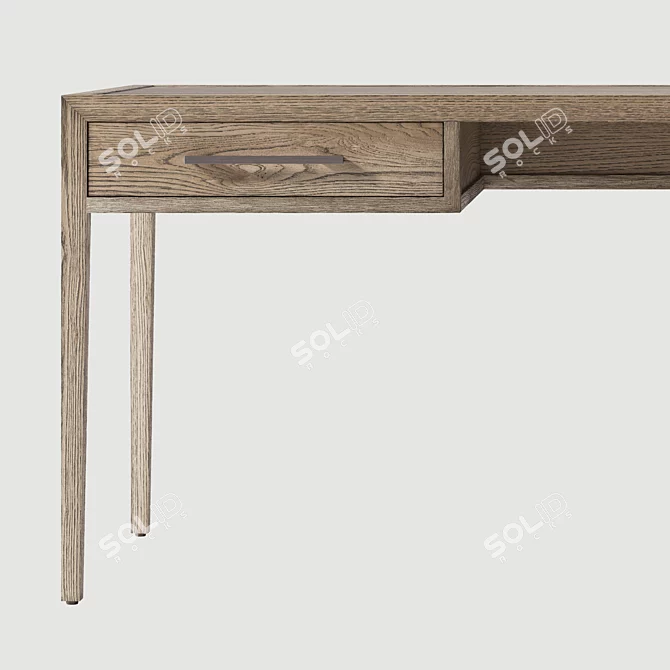 French Oak Textured Desk 3D model image 4
