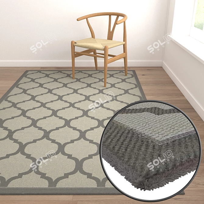 Title: Premium Carpet Set - High-Quality Textures! 3D model image 5