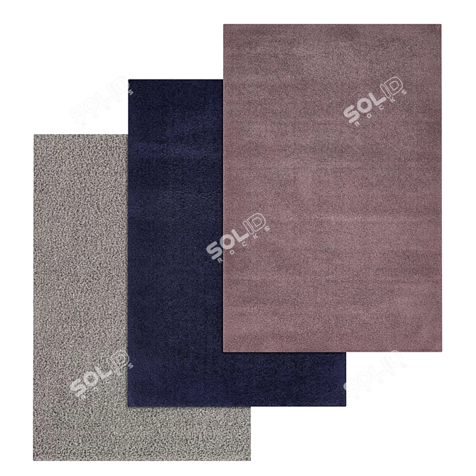 Luxurious Carpet Set: High-Quality Textures. 3D model image 1