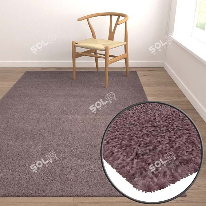 Luxurious Carpet Set: High-Quality Textures. 3D model image 5