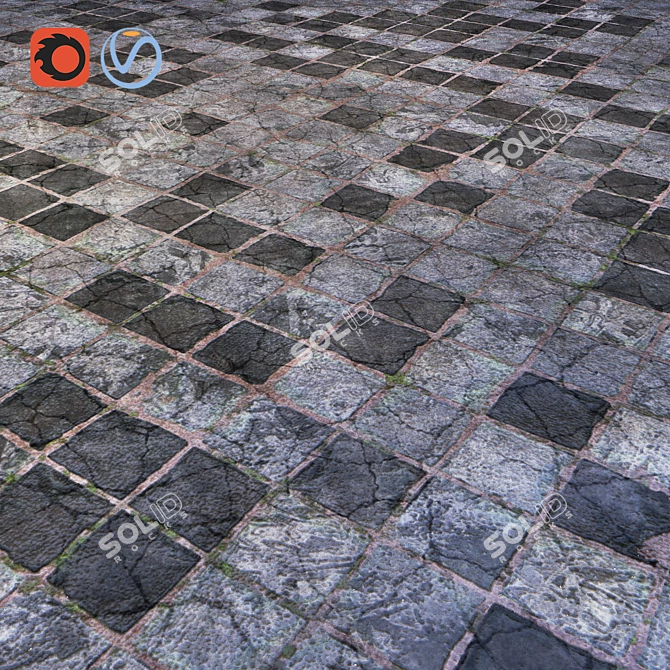 Seamless Wet Paving: Realistic Texture 3D model image 1