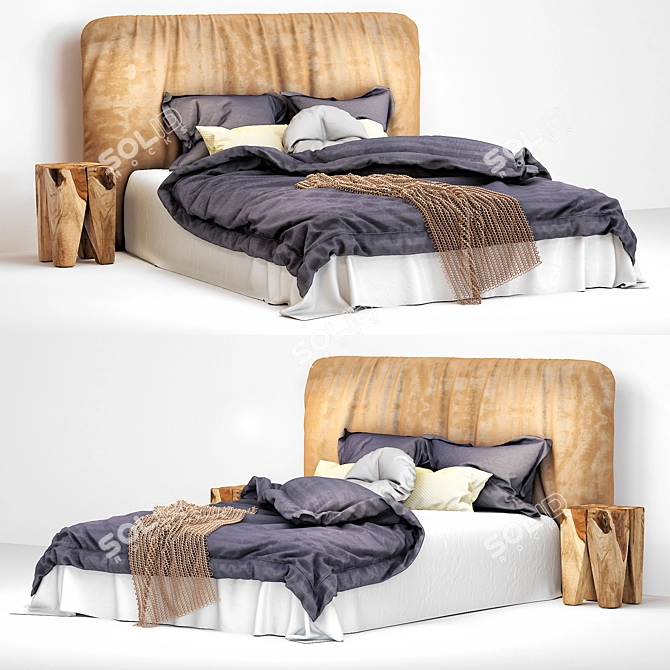 Modern Sleep Haven: Sleek and Stylish Bed 3D model image 1