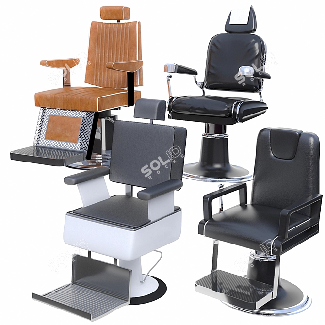 Ultimate Barbershop Chair Collection 3D model image 1