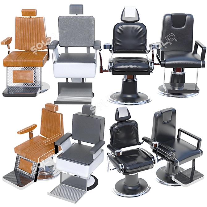 Ultimate Barbershop Chair Collection 3D model image 2