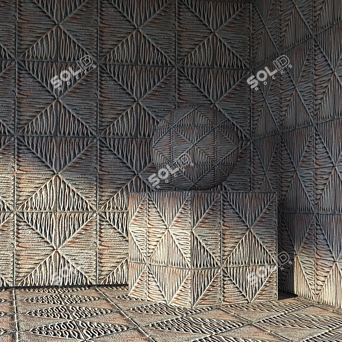 Modern Concrete Tile Texture 3D model image 2