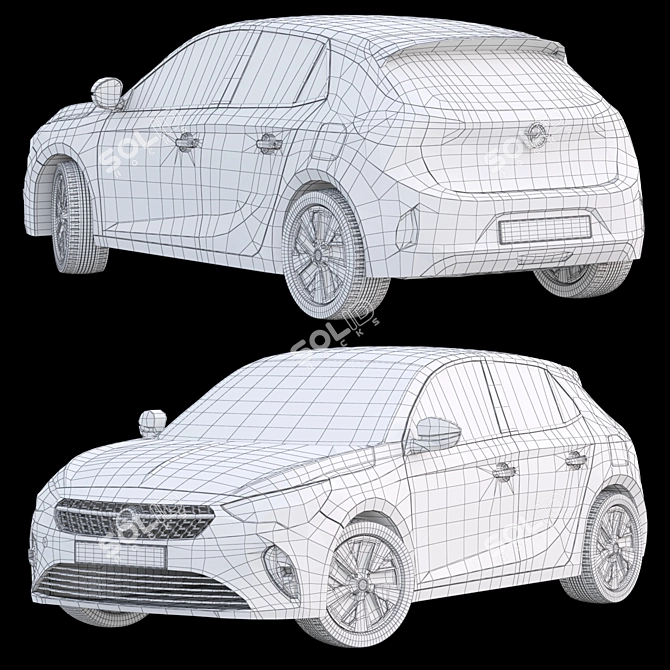 Sleek and efficient Opel E Corsa 2019 3D model image 2