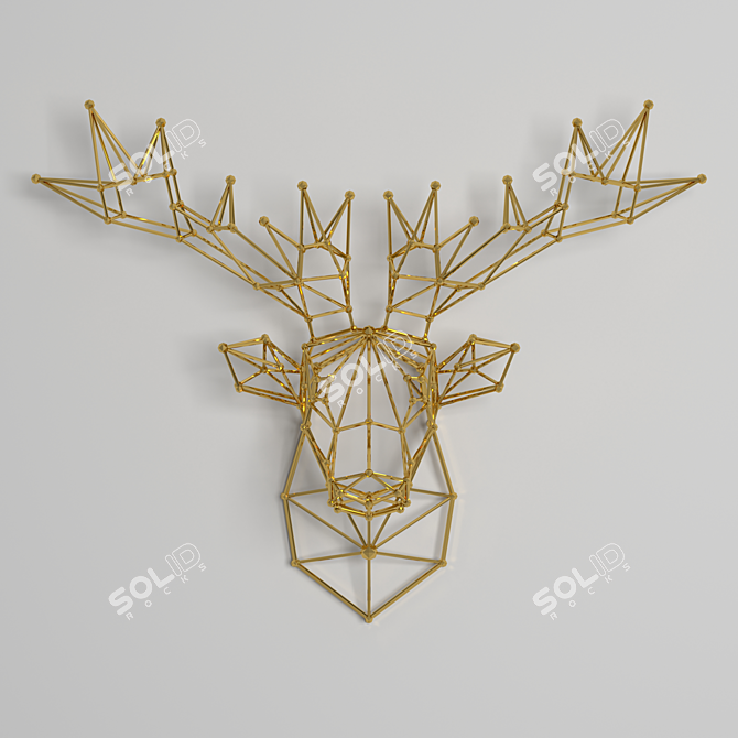 Minimalist Moose Head Sculpture 3D model image 3